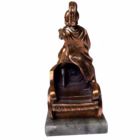 Statuetă vintage car de luptă roman cu doi cai în cabraj Statuete