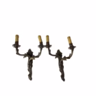 Pereche Aplice Vintage din Bronz – Stil Rococo / Ludovic al XV-lea Aplice