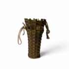 Vază/Suport de Perete Vintage cu Textură de Coș Împletit și Șnur – Metal Aurit / Bronz Covoare