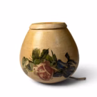 Vază Decorativă Vintage cu Decoupage Flori și Efect Craquelé / Șnur Textil Vaze