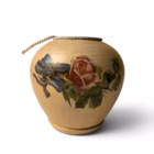 Vază Decorativă Vintage cu Decoupage Flori și Efect Craquelé / Șnur Textil Vaze