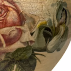 Vază Decorativă Vintage cu Decoupage Flori și Efect Craquelé / Șnur Textil Vaze