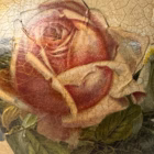 Vază Decorativă Vintage cu Decoupage Flori și Efect Craquelé / Șnur Textil Vaze