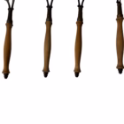 Set Vintage de 4 Utensile pentru Bucătărie – Bronz/Alamă și Mânere din Lemn Tacamuri