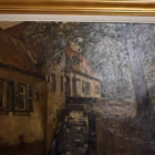 Peisaj rural nocturn cu casă veche – Pictură în ulei pe pânză pictat Manual, Belgia (cca. 1920–1940) Tablouri