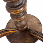 Lustră Antică din Lemn Sculptat Manual cu Trei Brațe și Imitație Lumânări (Secolul XX) Lustre