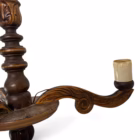 Lustră Antică din Lemn Sculptat Manual cu Trei Brațe și Imitație Lumânări (Secolul XX) Lustre