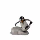 Statuetă / Bibelou vintage din porțelan Pinguin pe un sloi pe Gheață „Whoops!” – The Franklin Mint, 1985 Bibelouri