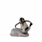 Statuetă / Bibelou vintage din porțelan Pinguin pe un sloi pe Gheață „Whoops!” – The Franklin Mint, 1985 Bibelouri