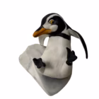 Statuetă / Bibelou vintage din porțelan Pinguin pe un sloi pe Gheață „Whoops!” – The Franklin Mint, 1985 Bibelouri