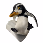 Statuetă / Bibelou vintage din porțelan Pinguin pe un sloi pe Gheață „Whoops!” – The Franklin Mint, 1985 Bibelouri