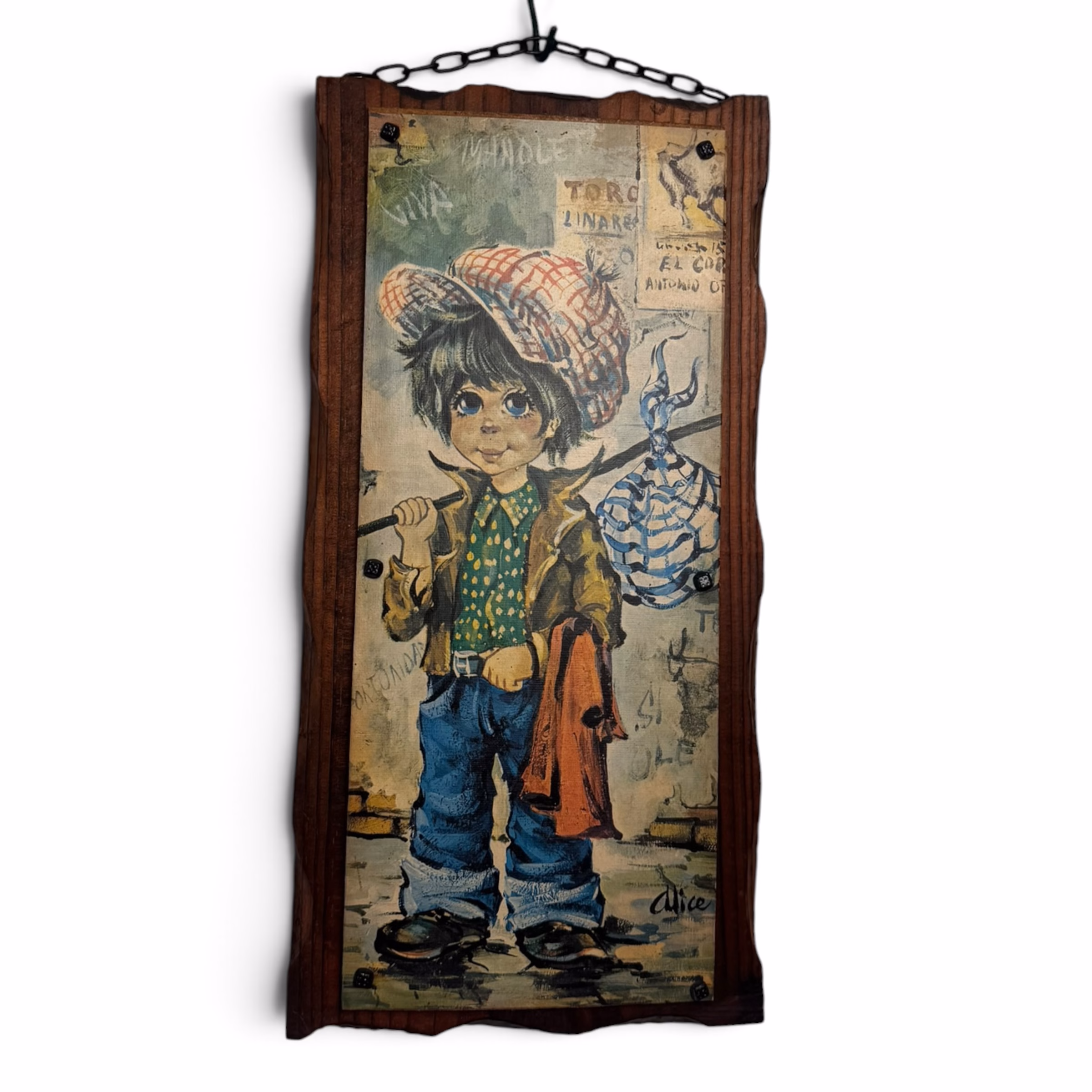 Tablou vintage de perete cu băiatul vagabond și legătură („Hobo”) Tablouri