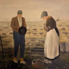 Tablou-Pictură în ulei pe pânză inspirată de „L’Angelus” (omagiu adus operei lui Jean-François Millet) Tablouri