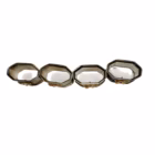 Set de 4 Inele Vintage pentru Șervețele, Metal Argintat cu Fundiță Aurie Decoratiuni Magazin de mobila decoratiuni si corpuri de iluminat vintage Set de 4 Inele Vintage pentru Șervețele, Metal Argintat cu Fundiță Aurie Decoratiuni